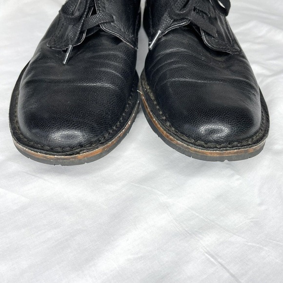 John Varvatos Mens 8.5 M Black Leather Dress Oxfords Shoes